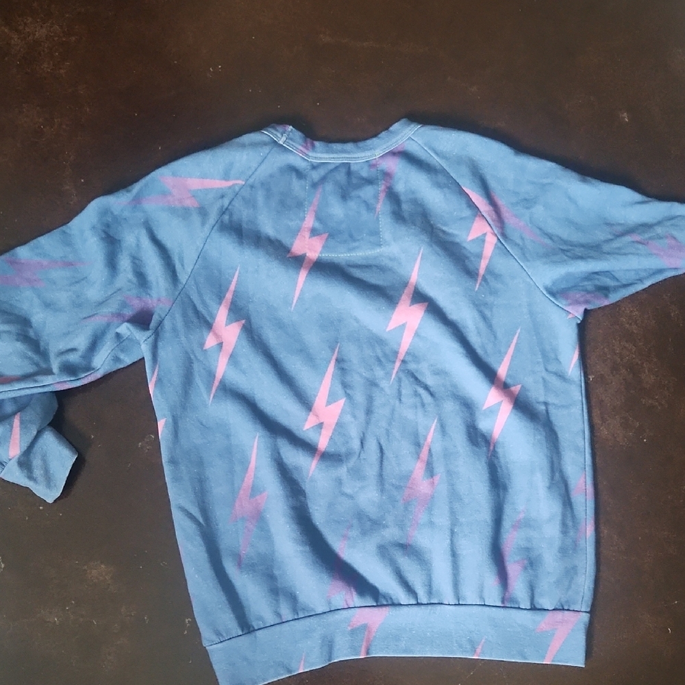 Aviator Nation Blue and Pink Lightning Sweatshirt - Picture 5 of 6